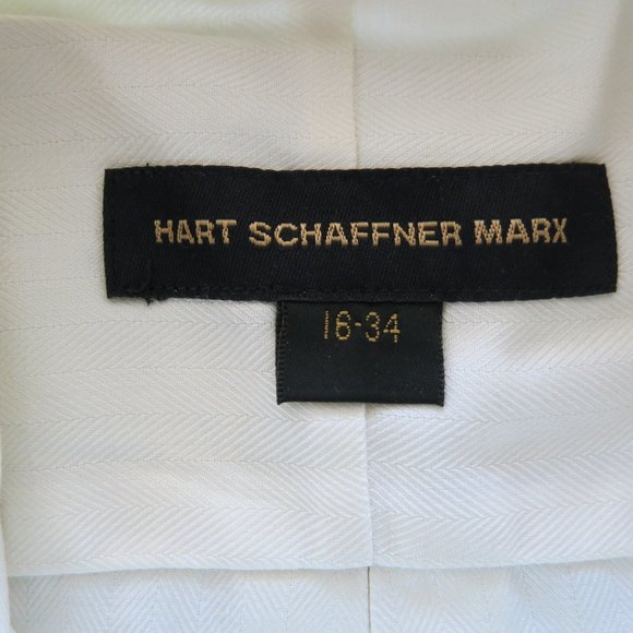 Hart Schaffner Marx 100% Cotton Button Down Long Sleeve Shirt - Size 16 - 34 - Picture 6 of 7